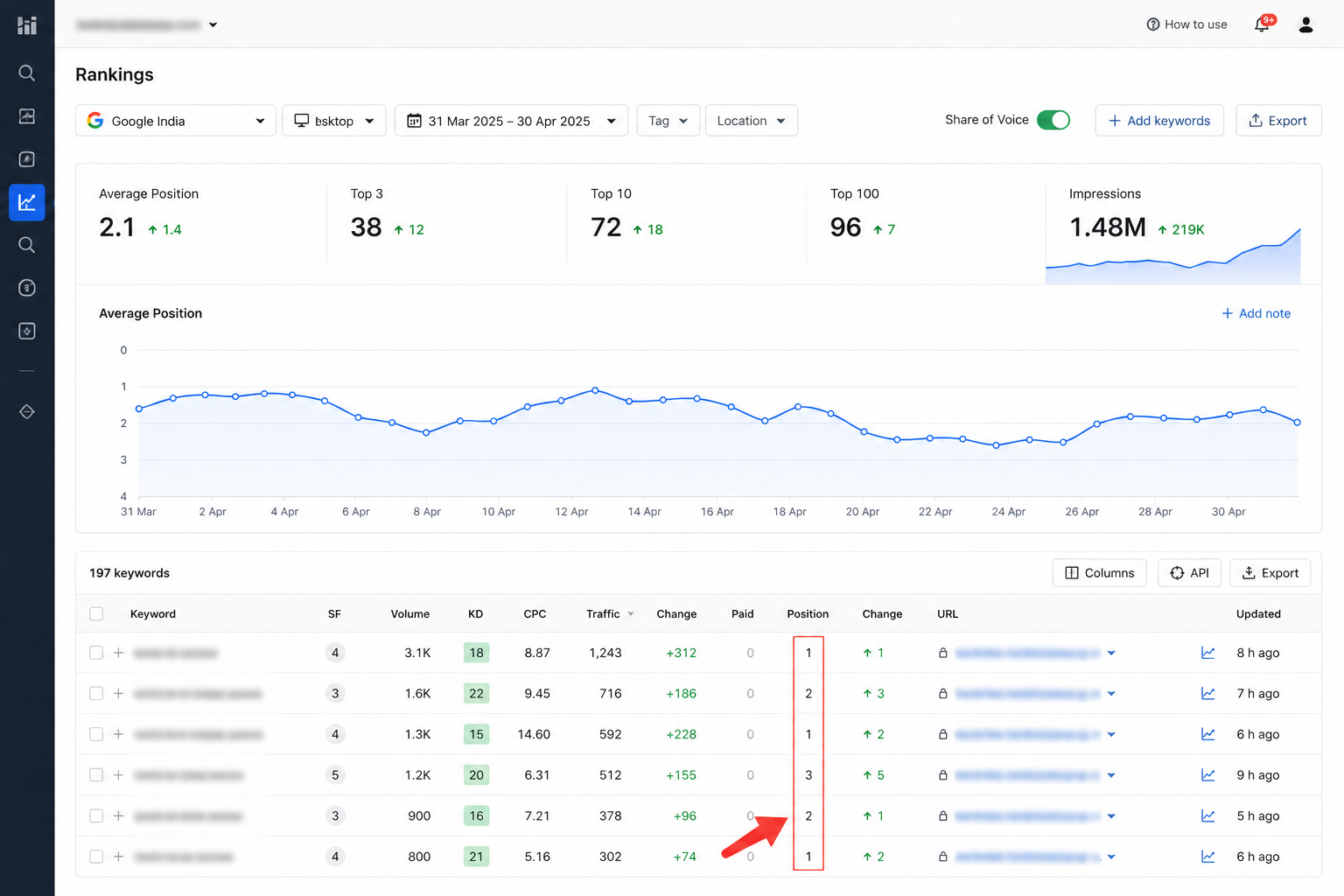 SEO portfolio overview